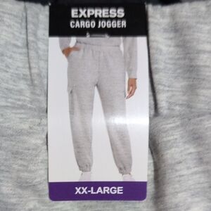 Express Light Gray Cargo Joggers